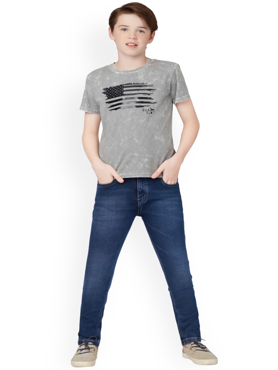 

Gini and Jony Boys Clean Look Light Fade Cotton Jeans, Blue