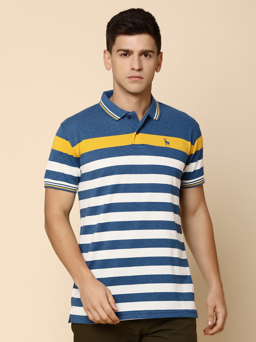 

V-Mart Striped Polo Collar T-shirt, Blue
