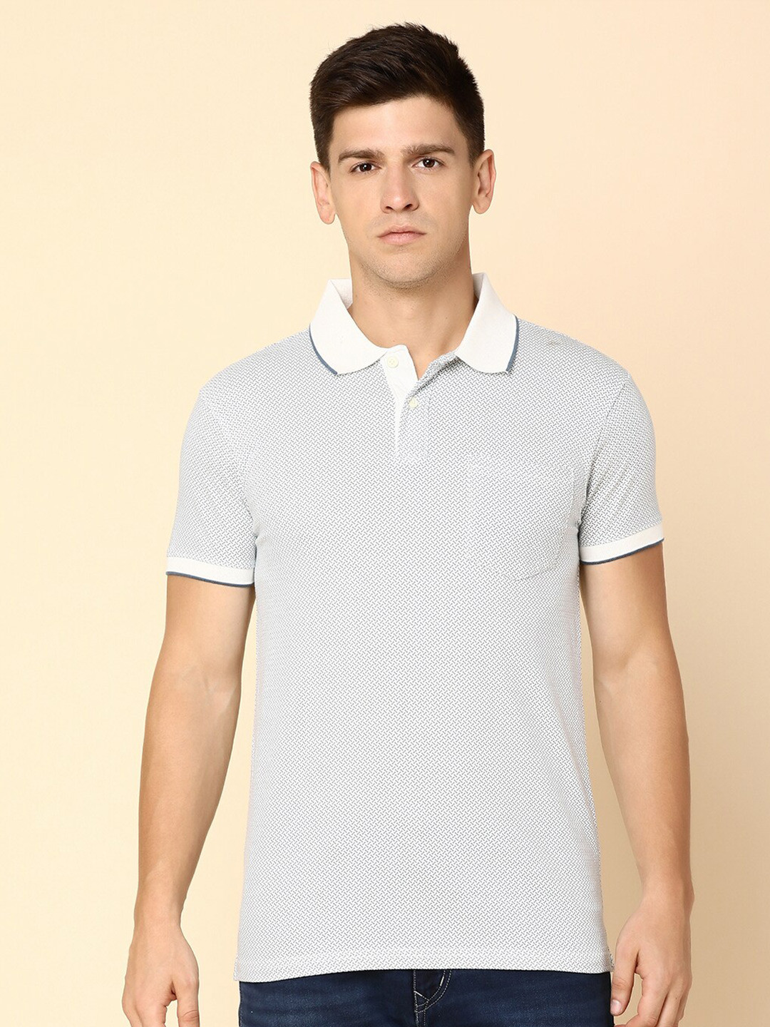 

V-Mart Polo Collar Cotton T-Shirt, Off white