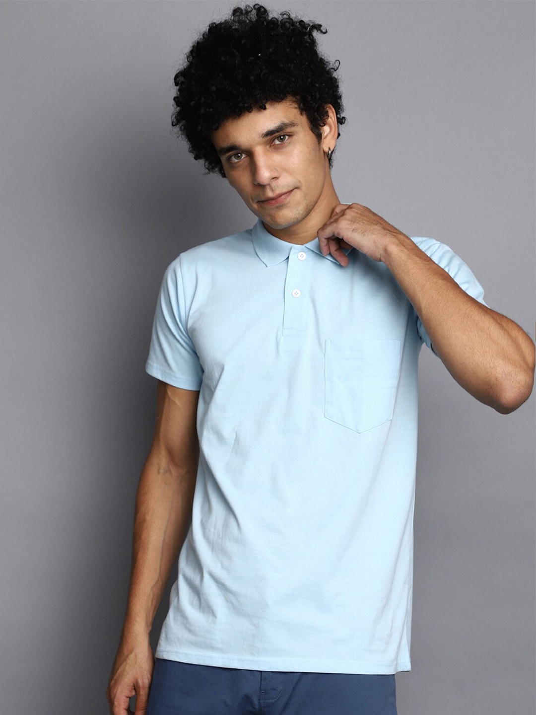 

V-Mart Polo Collar Slim Fit Cotton T-shirt, Blue