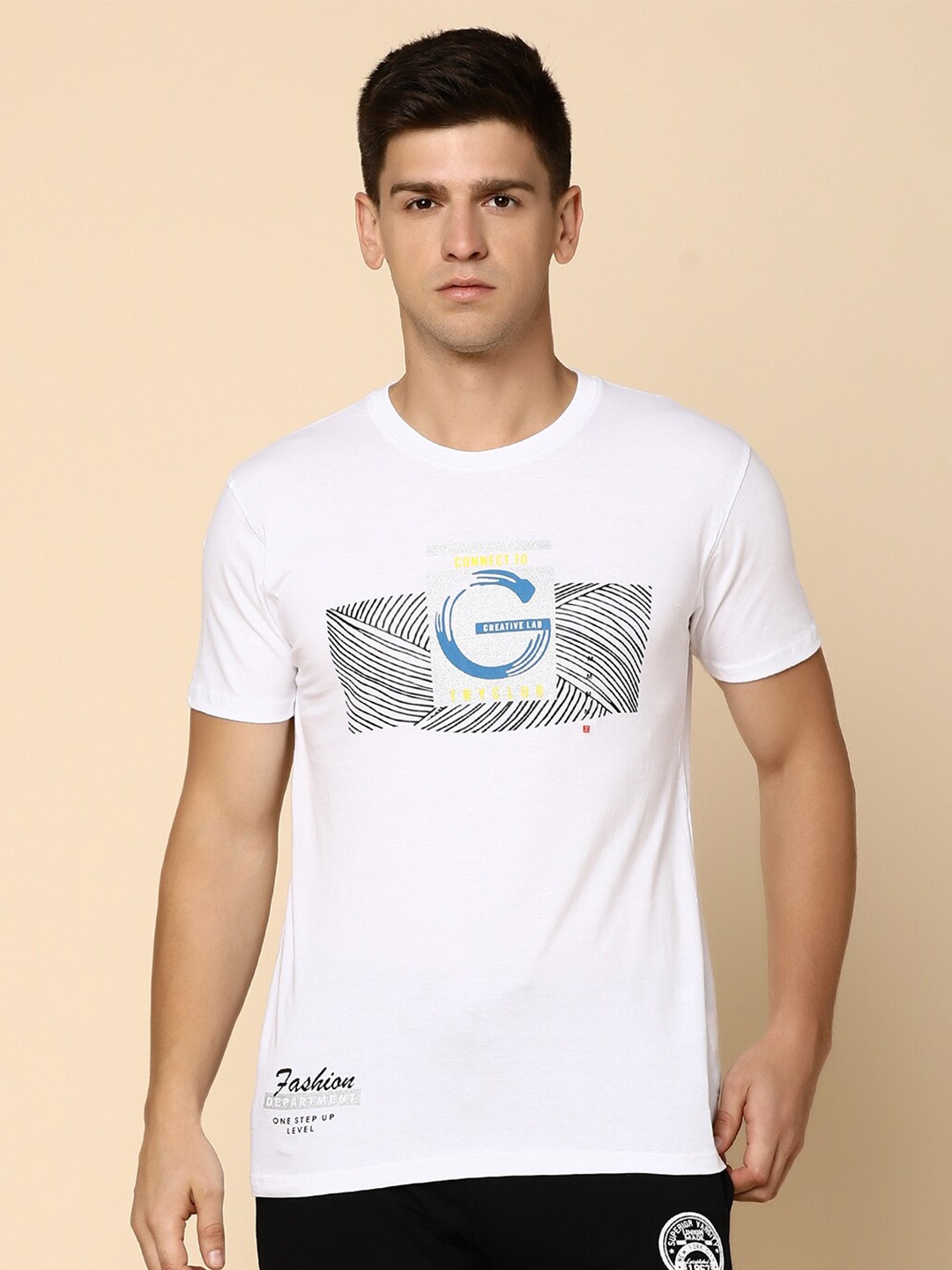 

V-Mart Typography Printed Cotton Sports T-shirt, White