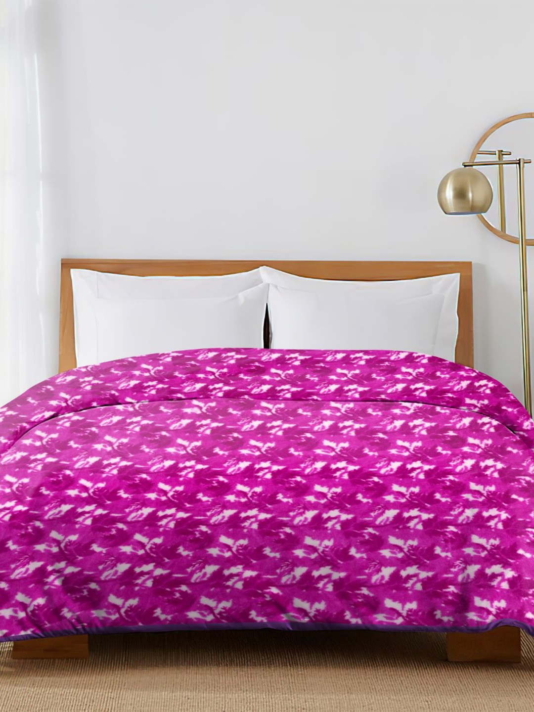

Spangle Purple & White Floral Mink Heavy Winter 500 GSM Double Bed Blanket