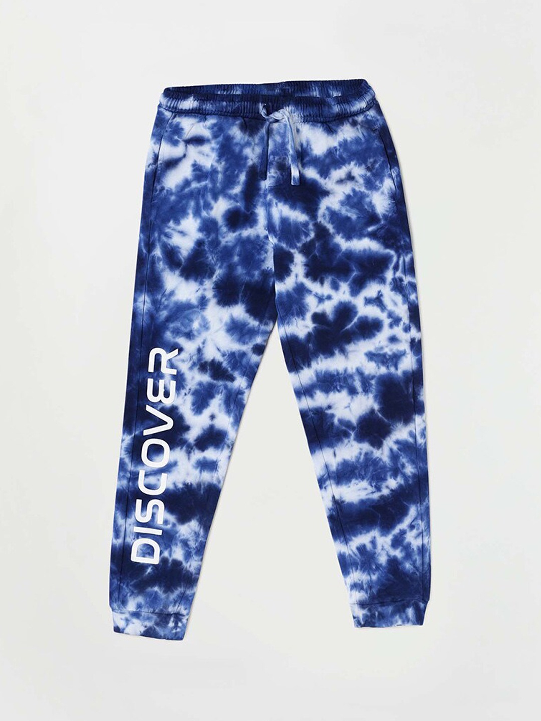 

Fame Forever by Lifestyle Boys Tie & Dye Printed Cotton Joggers, Blue