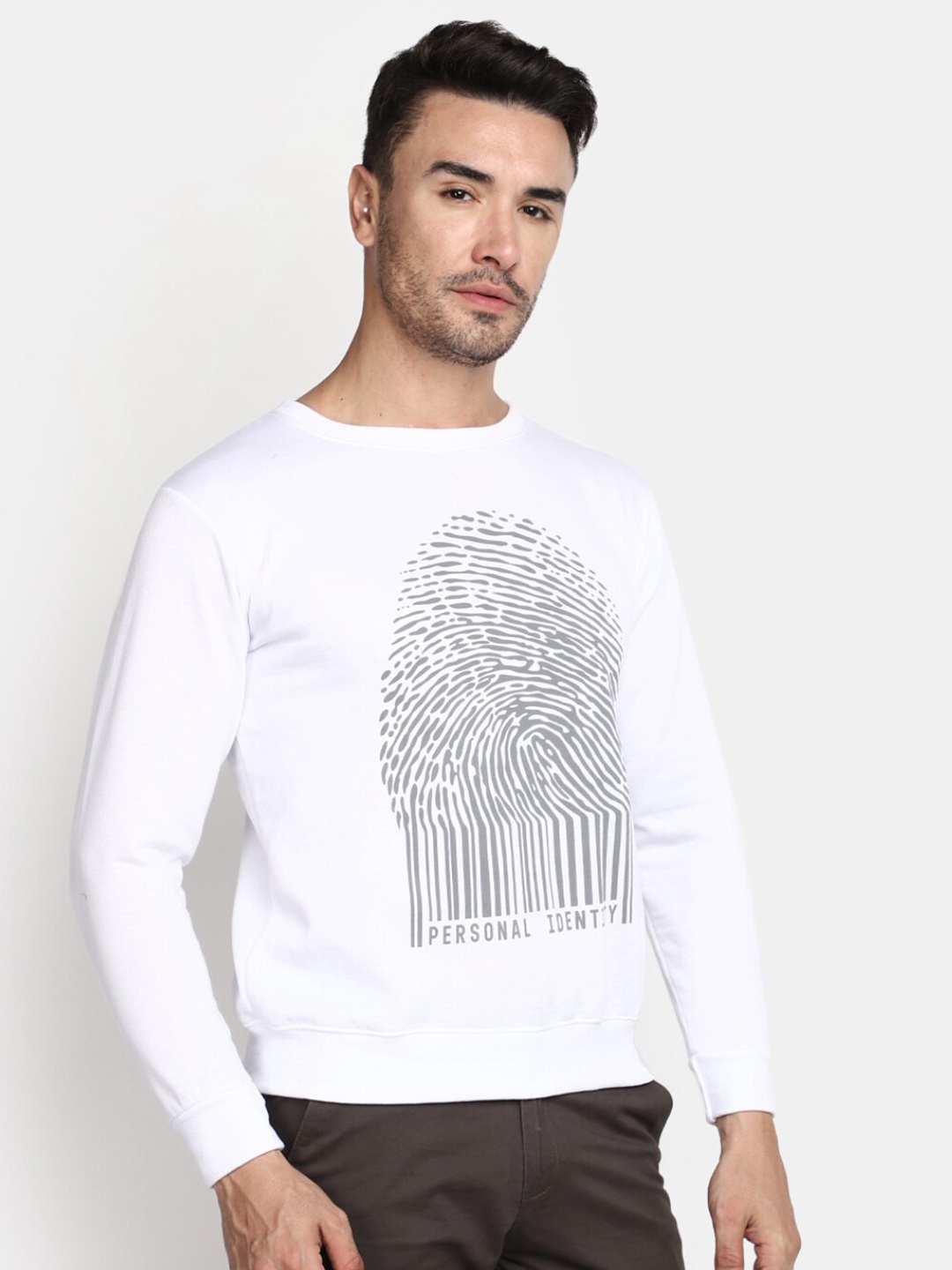 

V-Mart Graphic Printed Cotton Sweatshirt, White