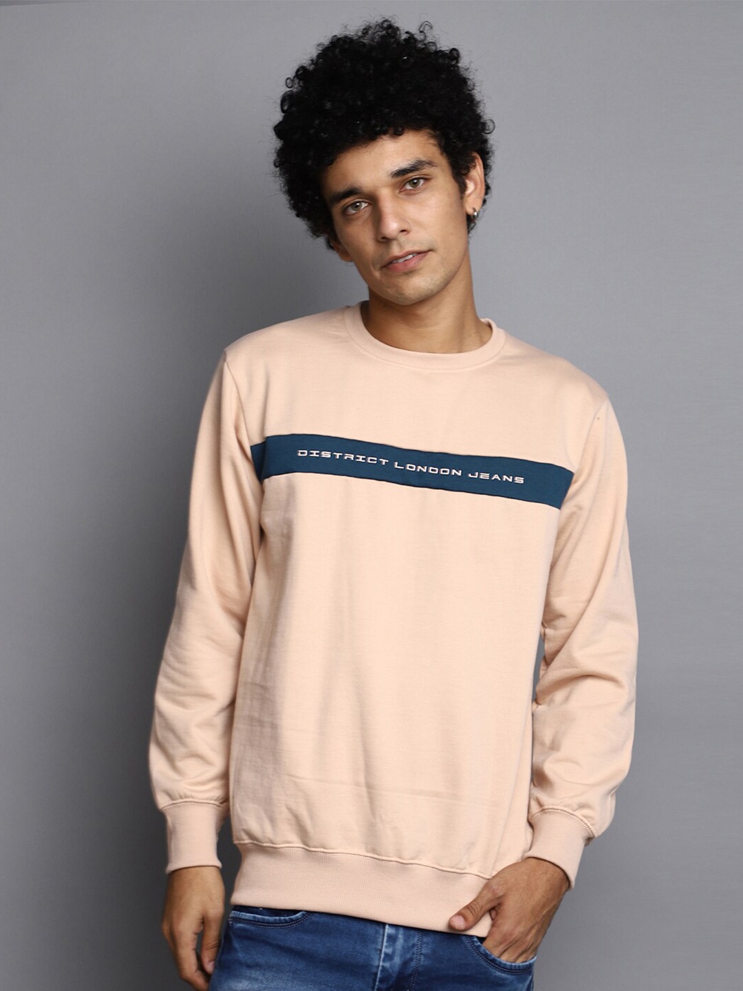 

V-Mart Typography Printed Round Neck Spun Fleece Pullover, Pink