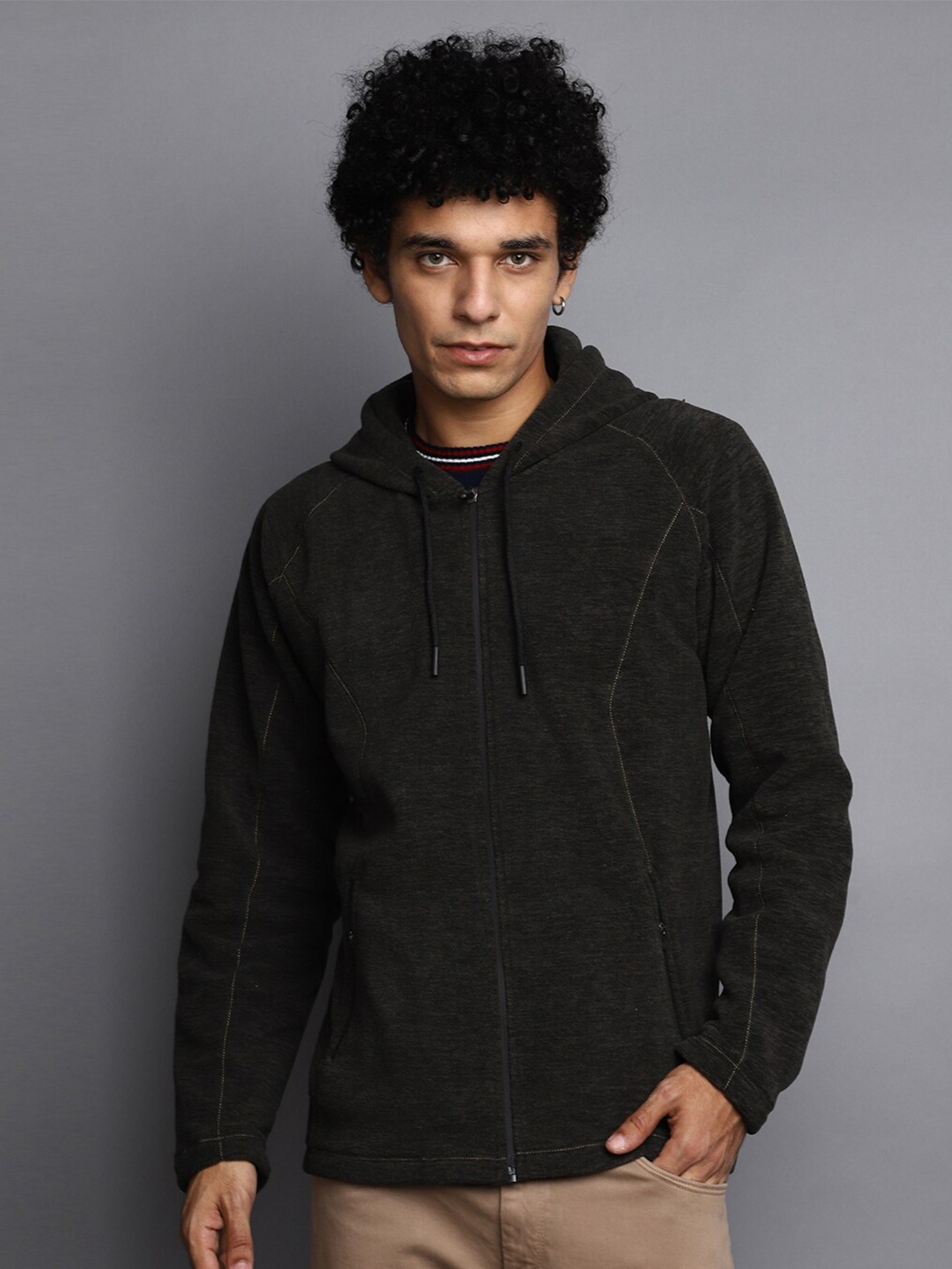 

V-Mart Hooded Front-Open Sweatshirt, Green