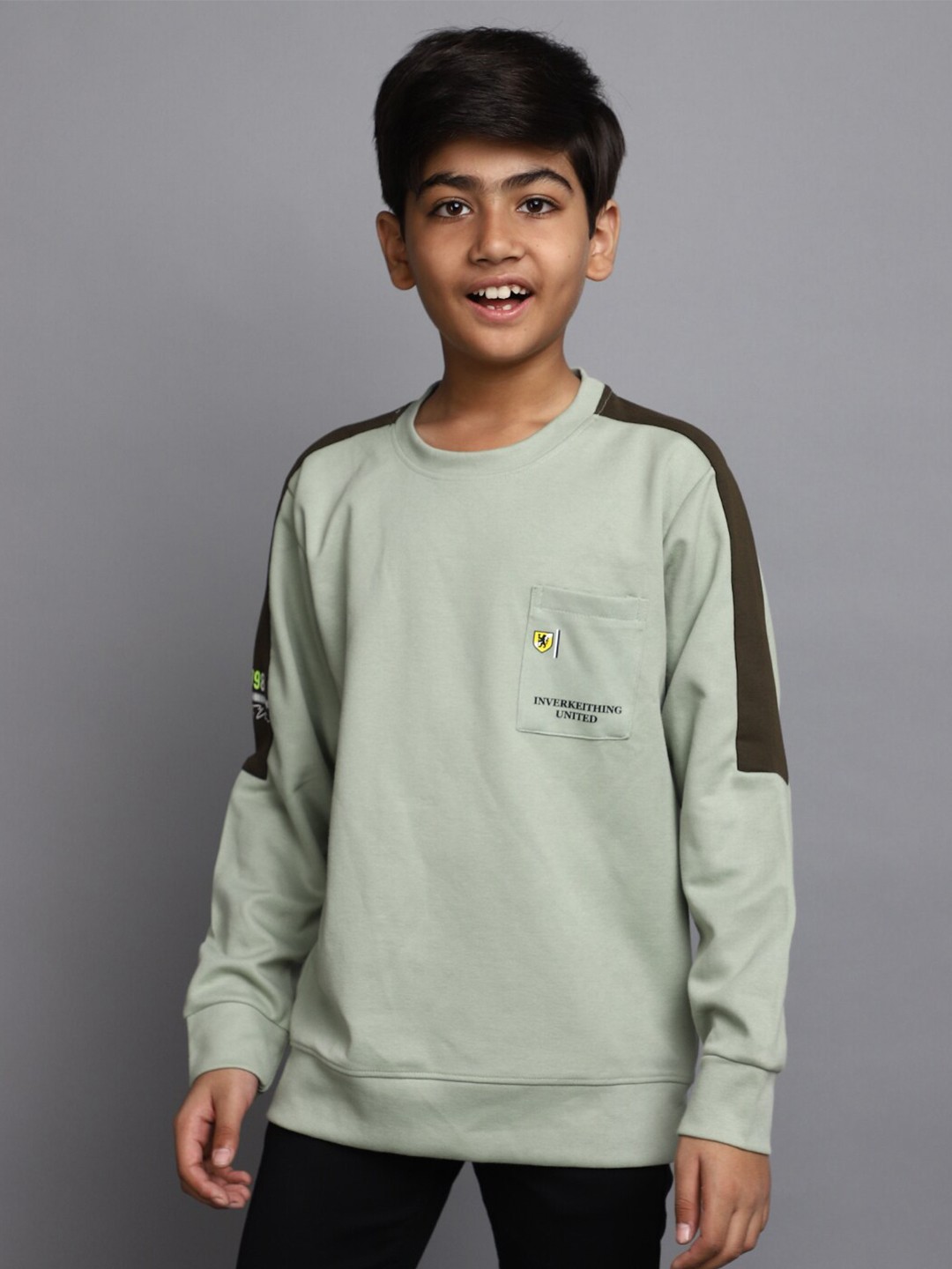 

V-Mart Boys Typography Printed Cotton T-shirt, Green