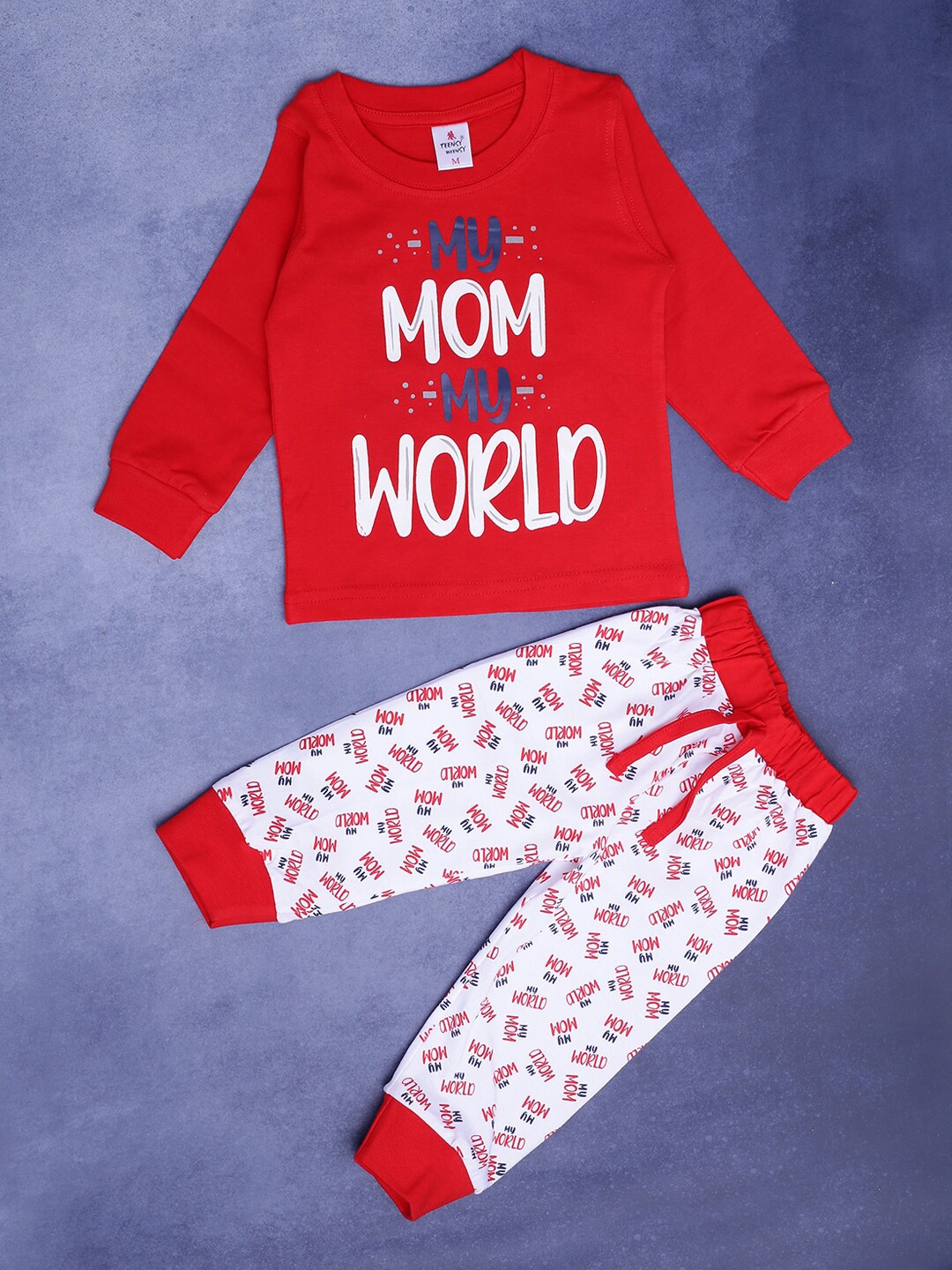 

V-Mart Infants Printed T-shirt with Pyjamas, Red