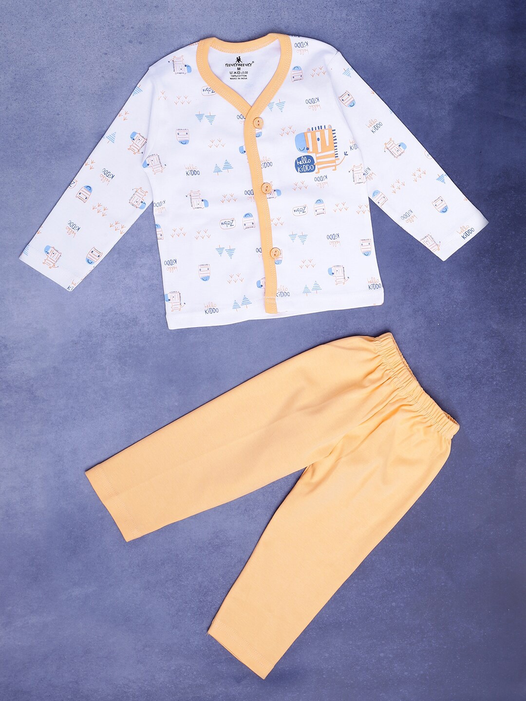 

V-Mart Infant Kids Printed Shirt with Pyjamas, Peach