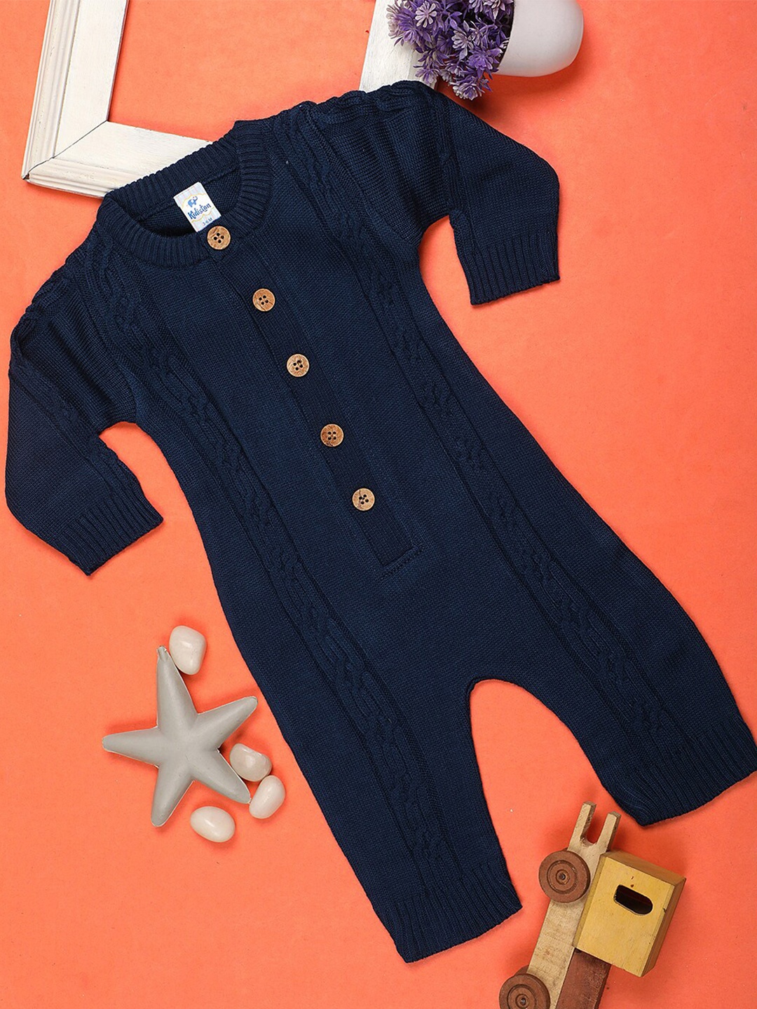 

V-Mart Infant Self Design Acrylic Rompers, Teal
