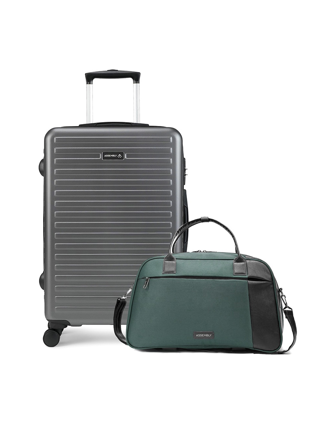 

Assembly Set of 2 Medium Checkin 24-Inch Hard Trolley Luggage & Weekender Duffle Bag 38L, Green