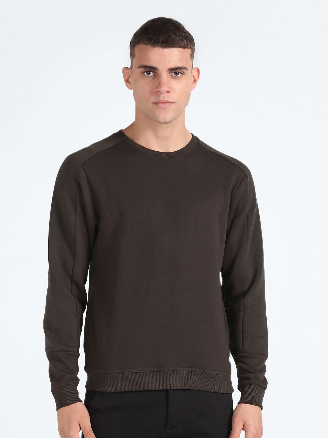 

Flying Machine Long Sleeves Pure Cotton Pullover, Black