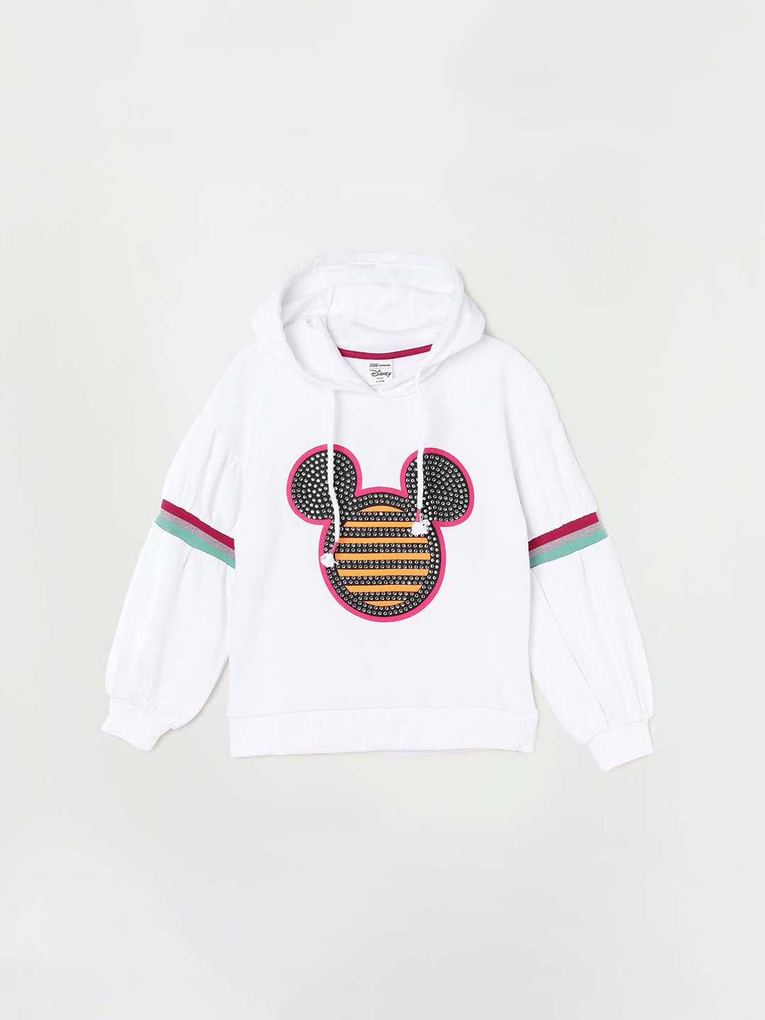 

Fame Forever by Lifestyle Girls Graphic Printed Hooded Pure Cotton Pullover Sweatshirt, White
