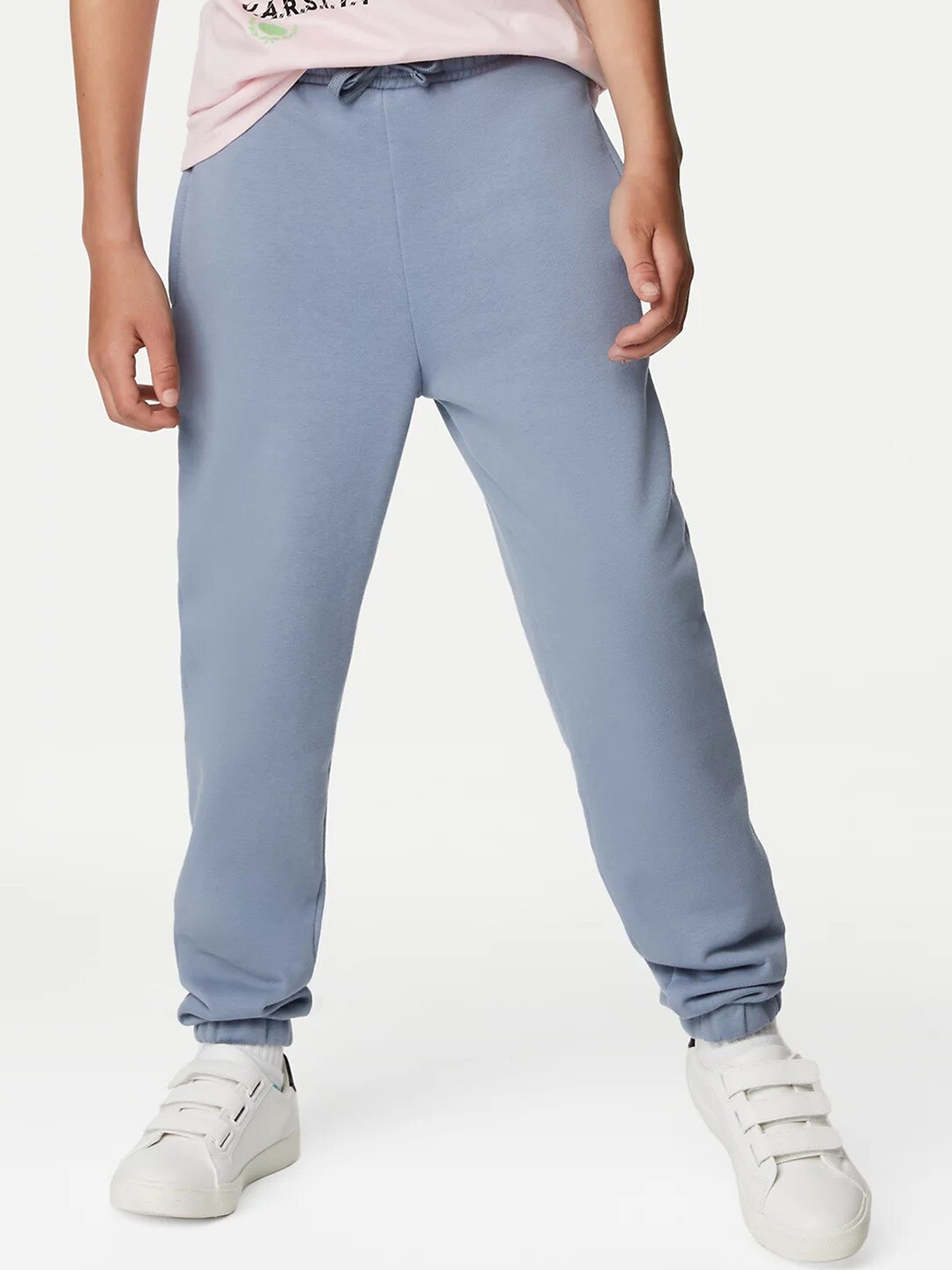 

Marks & Spencer Boys Blue Mid-Rise Plain Joggers