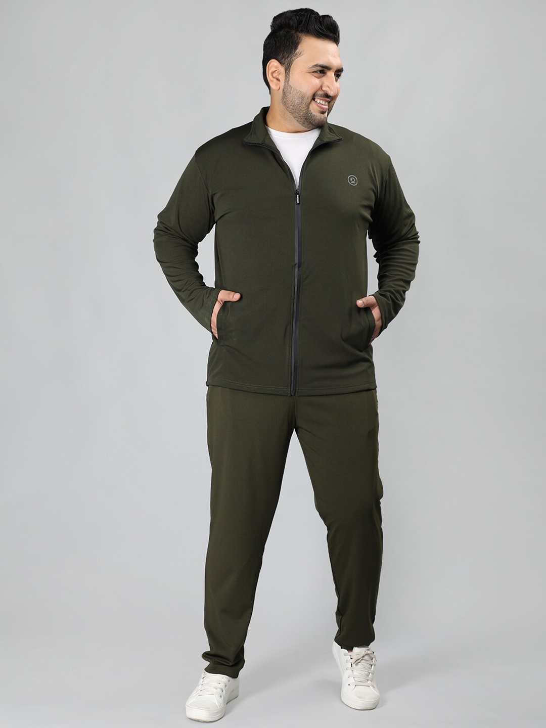

CHKOKKO Hooded Sports Jacket And Track Pant Set, Olive