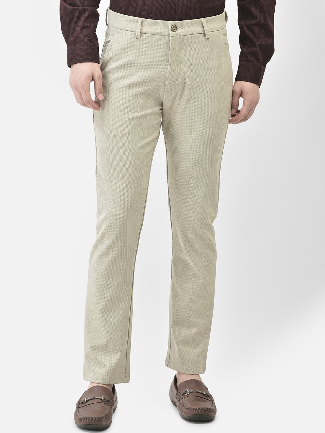 

Crimsoune Club Men Mid-Rise Plain Slim Fit Trousers, Grey
