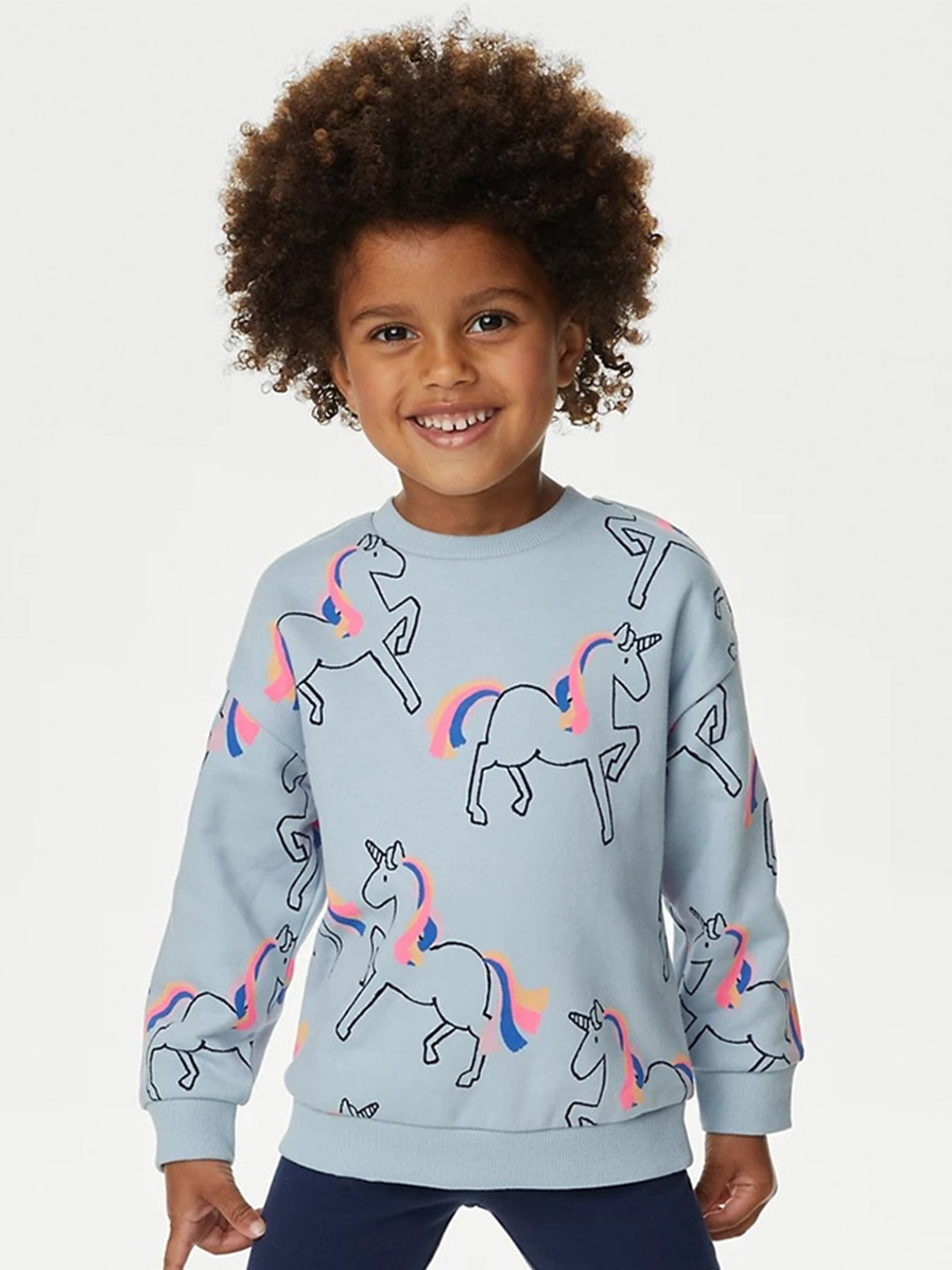 

Marks & Spencer Girls Conversational Printed Pullover Sweatshirt, Blue