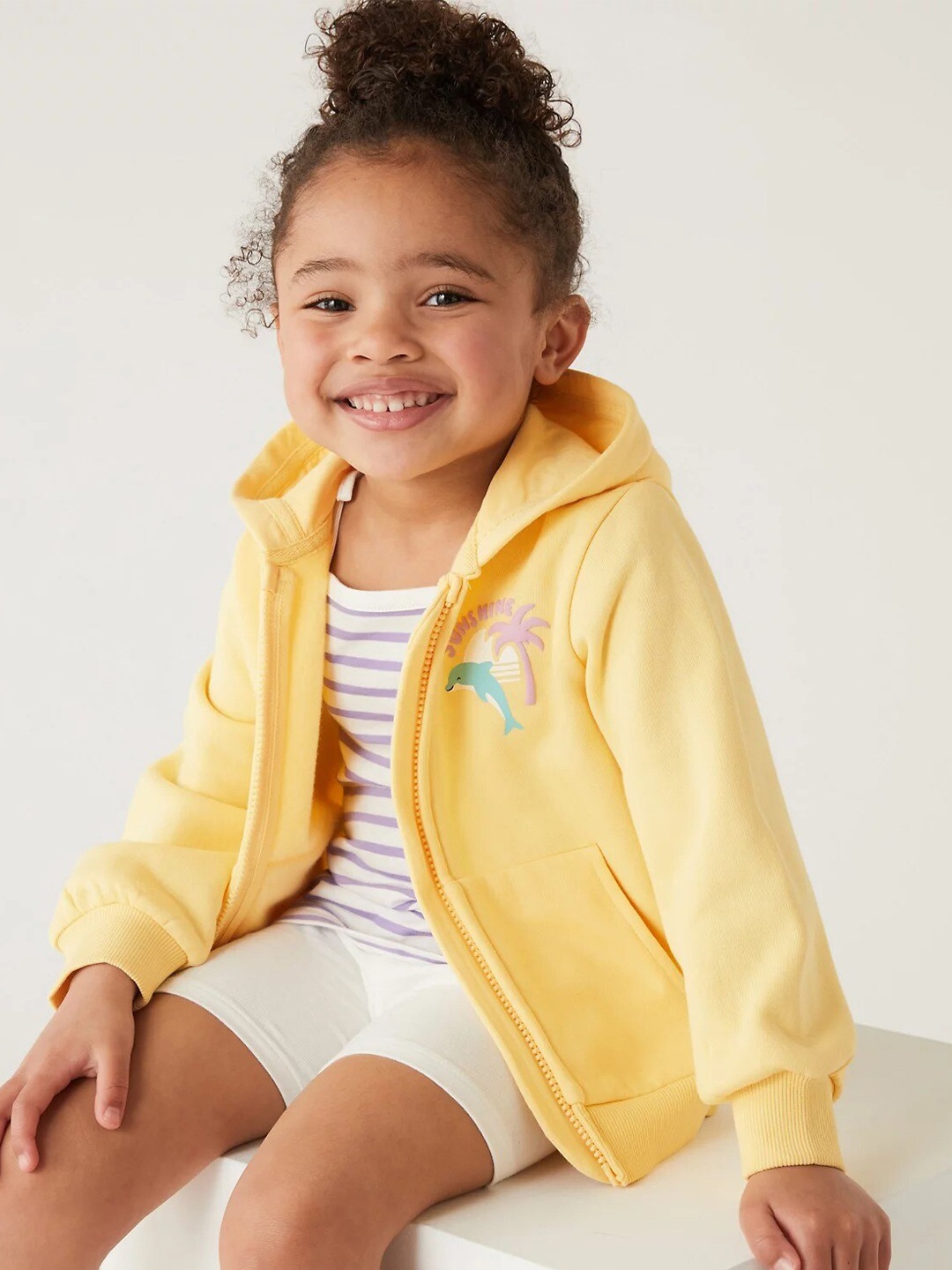 

Marks & Spencer Girls Dolphin Printed Sweatshirt, Yellow
