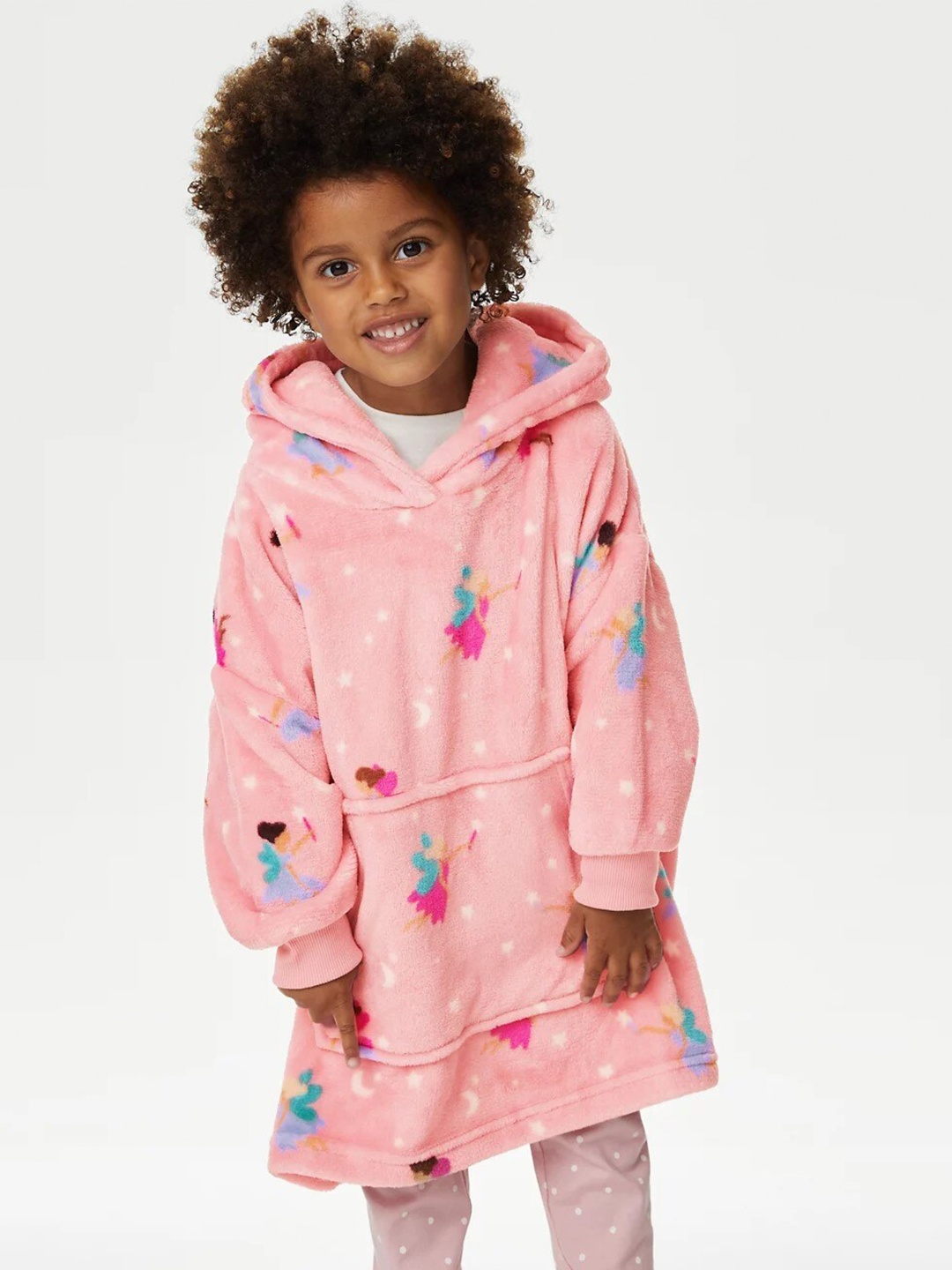 

Marks & Spencer Girls Fairy Printed Hooded Sweatshirt, Pink