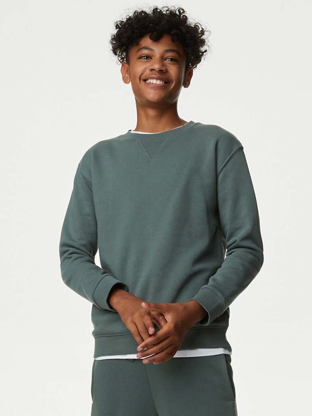 

Marks & Spencer Boys Round Neck Sweatshirt, Green