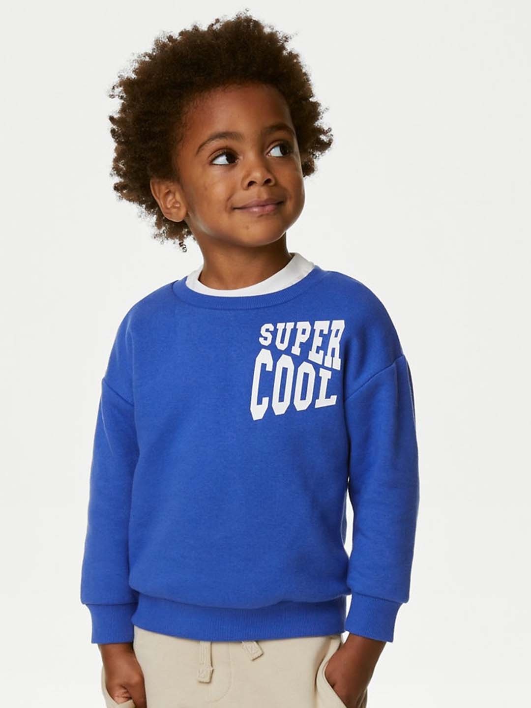

Marks & Spencer Boys Typography Printed Pullover Sweatshirt, Blue