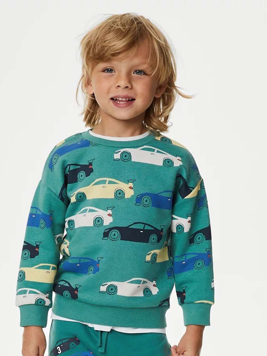 

Marks & Spencer Boys Cars Printed Sweatshirt, Green