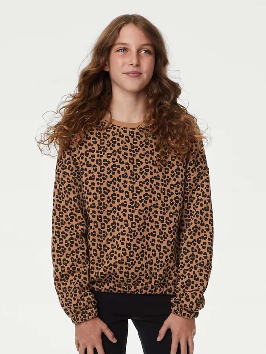 

Marks & Spencer Girls Animal Printed Sweatshirt, Brown