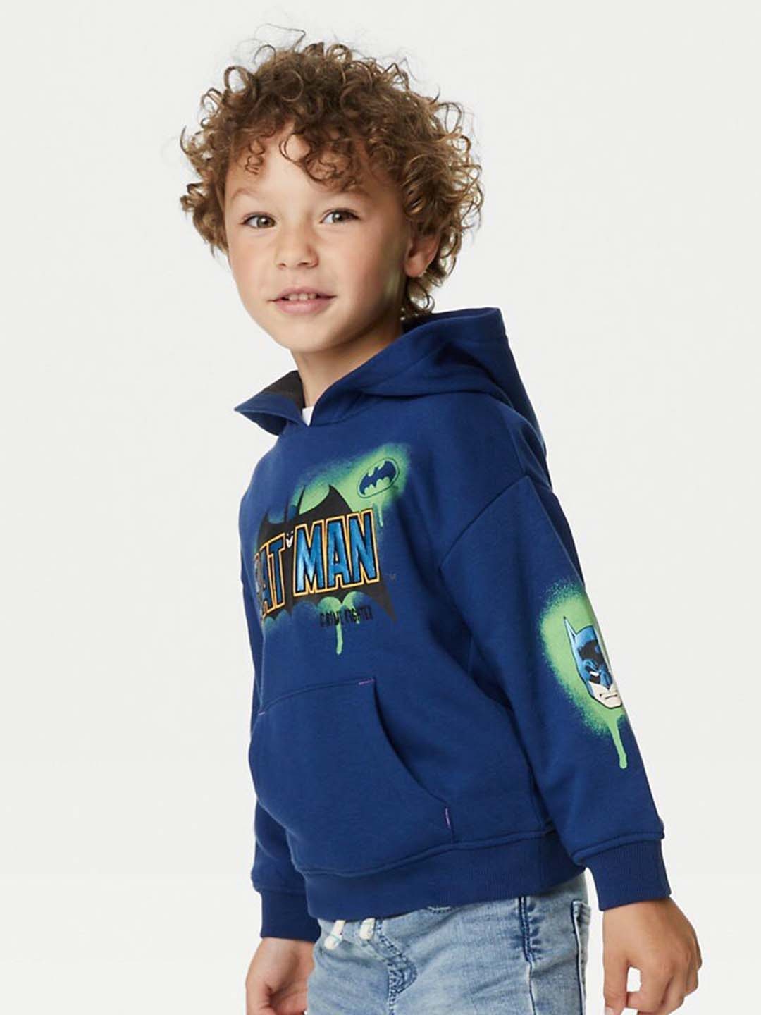 

Marks & Spencer Boys Batman Printed Hooded Sweatshirt, Blue