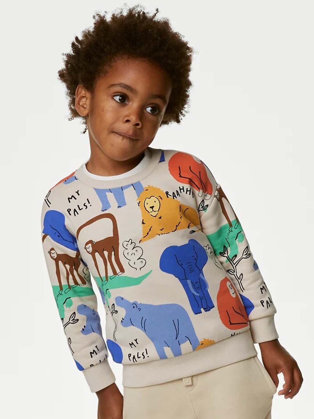 

Marks & Spencer Boys Animal Printed Sweatshirt, Beige