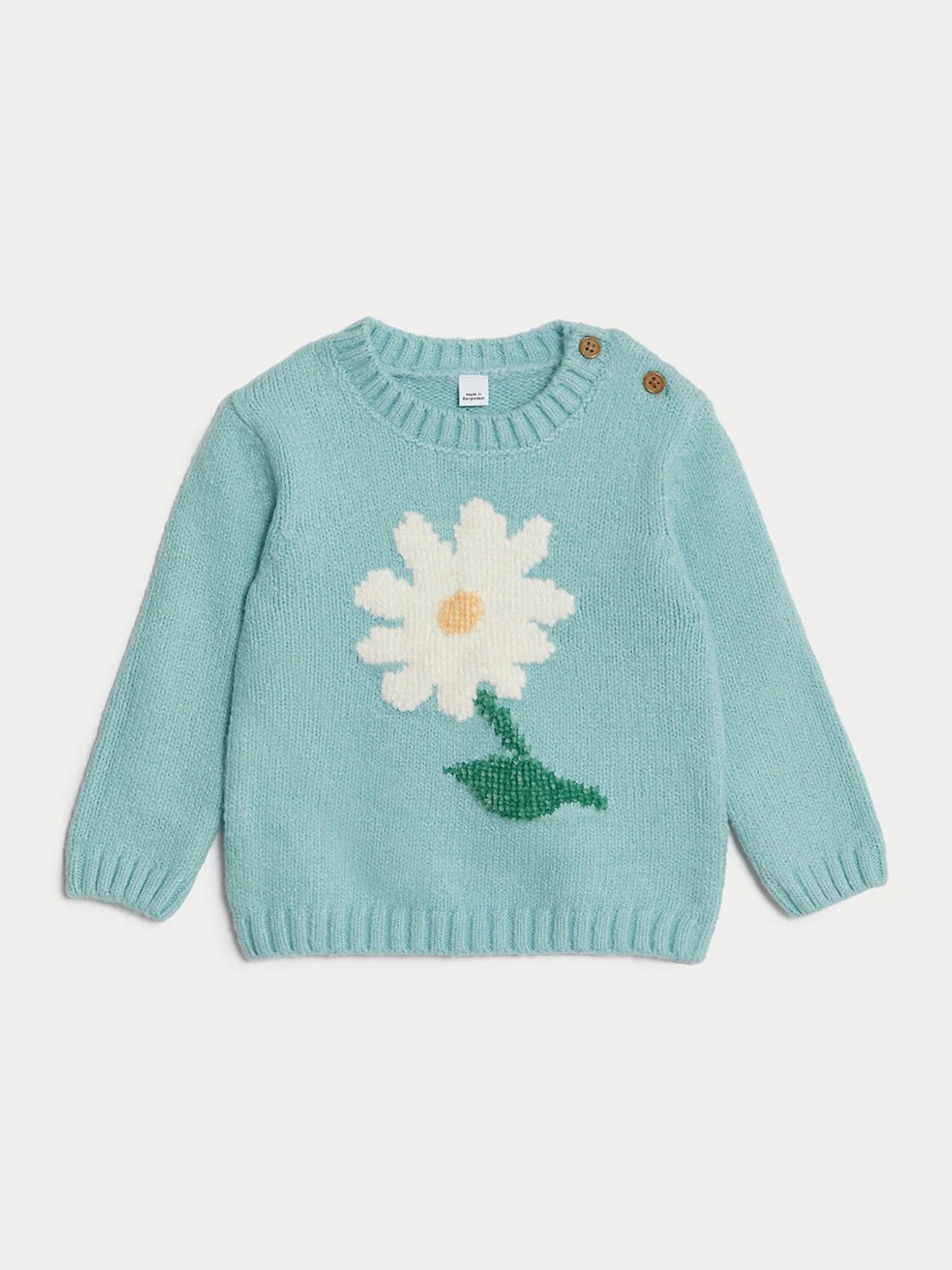 

Marks & Spencer Girls Floral Self Design Pullover Sweater, Blue