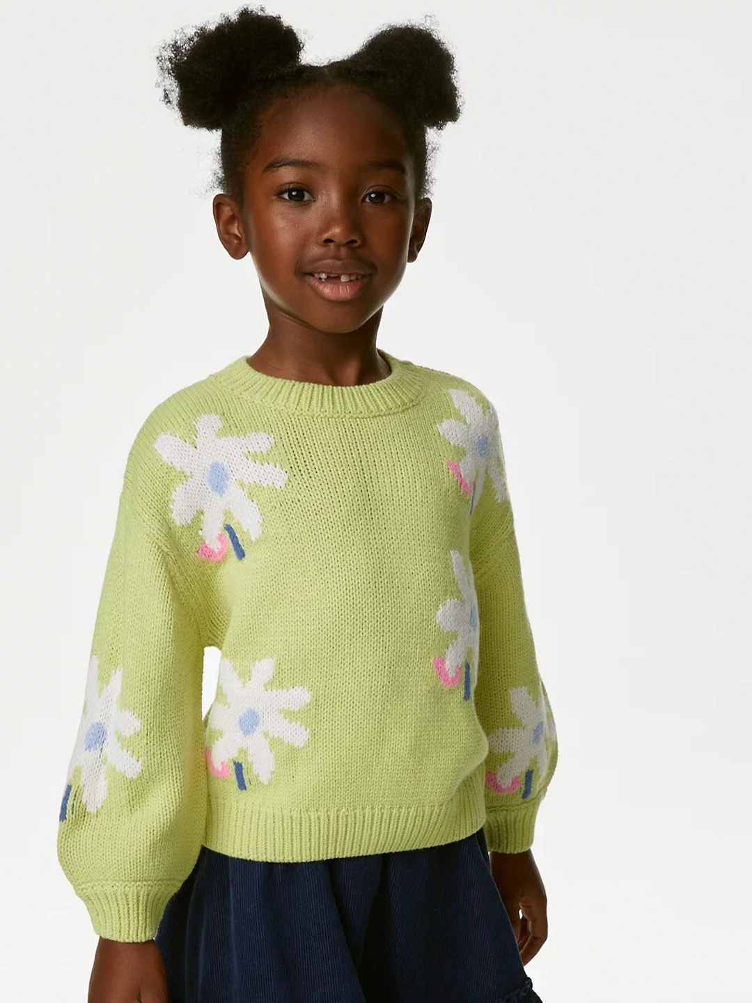 

Marks & Spencer Girls Floral Pullover Sweater, Green