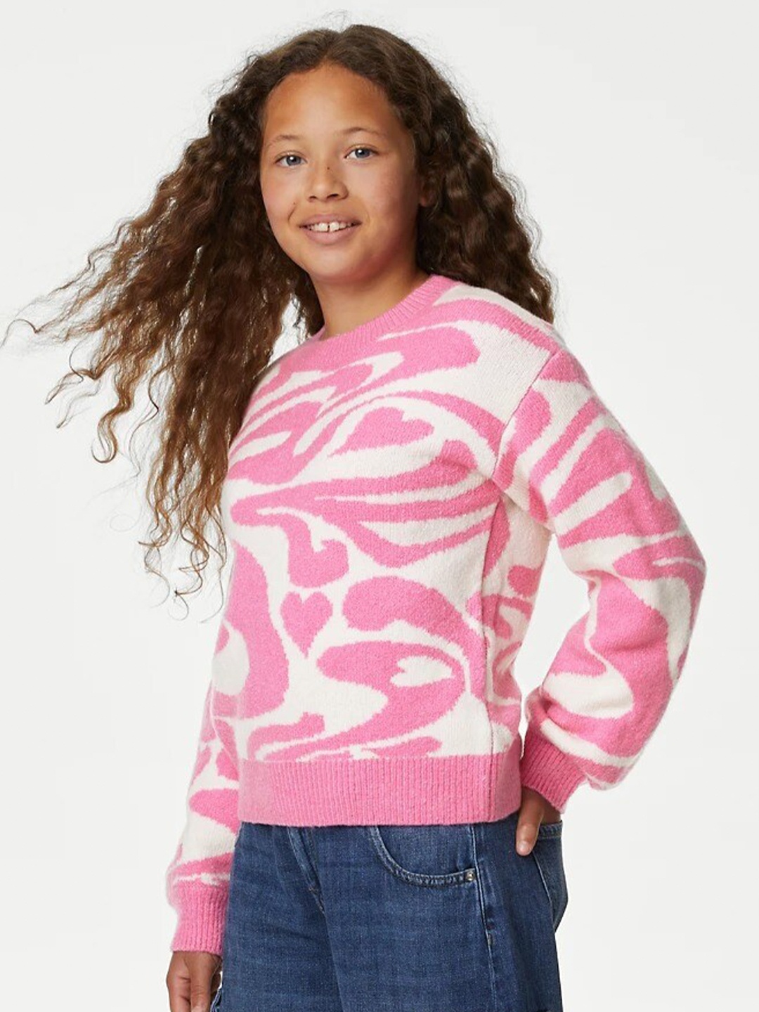 

Marks & Spencer Girls Round Neck Pullover, Pink