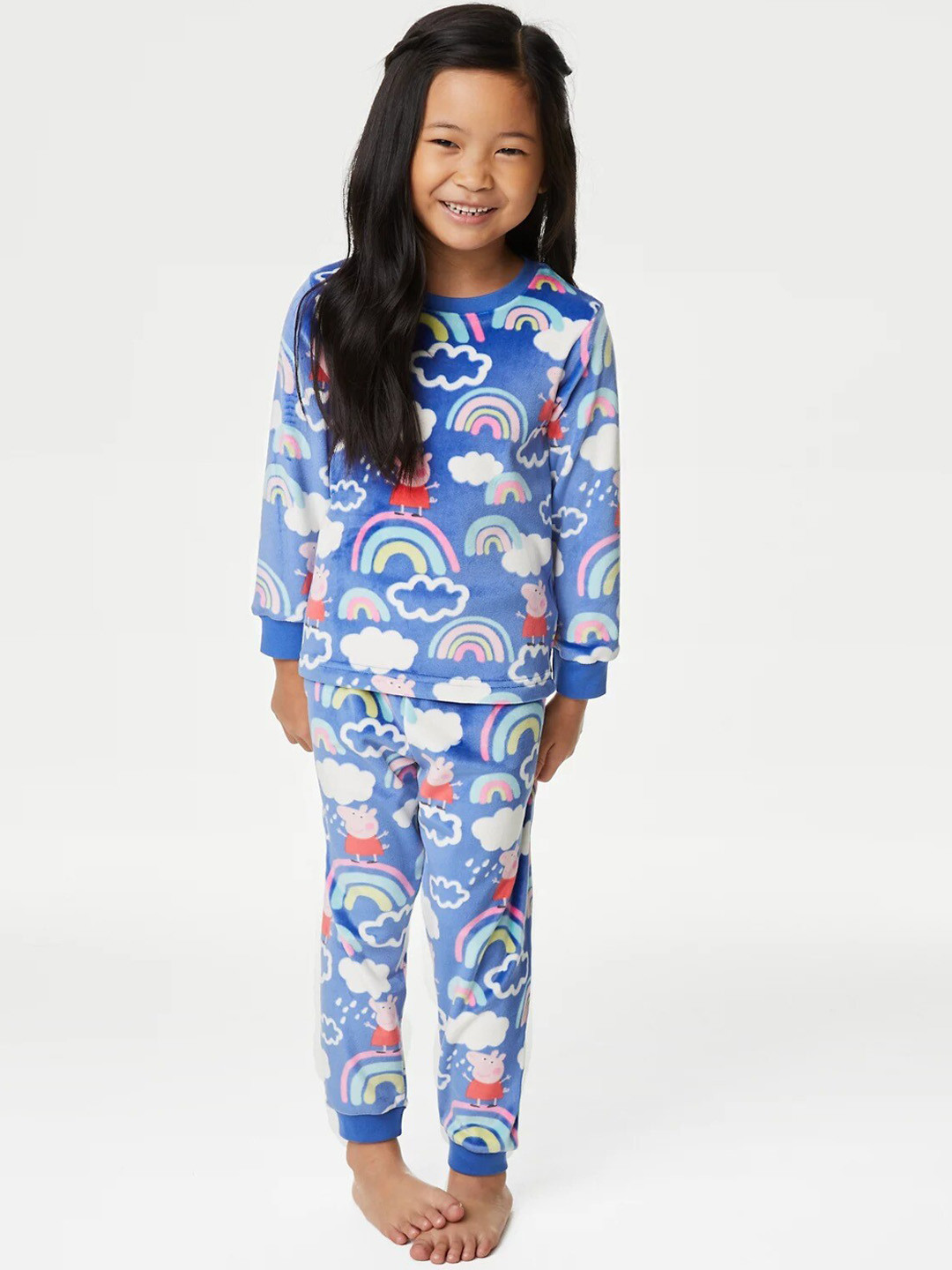 

Marks & Spencer Girls Conversational Printed T-shirt With Lounge Pants, Blue