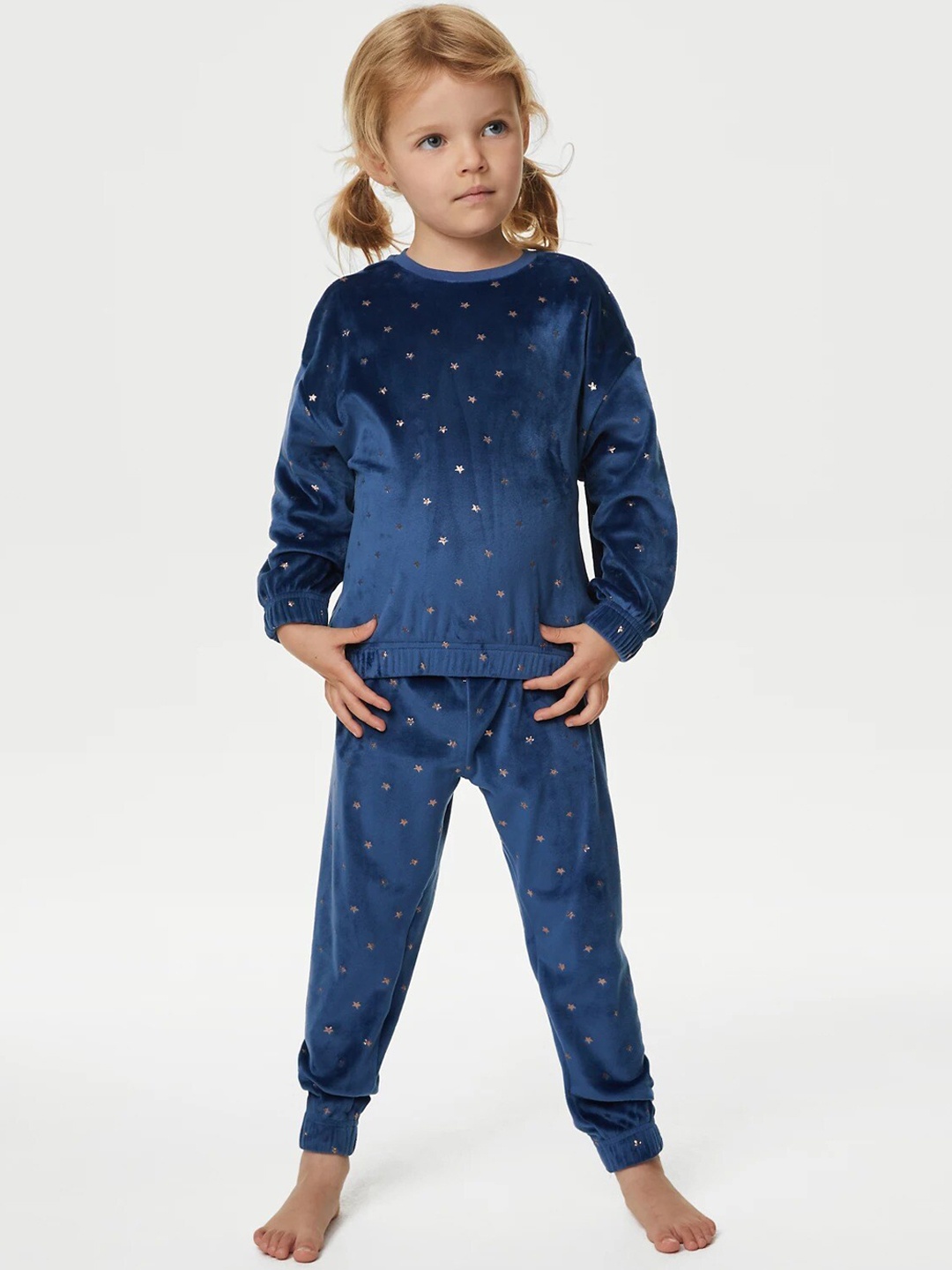 

Marks & Spencer Girls Conversational Printed T-shirt & Lounge Pants, Navy blue