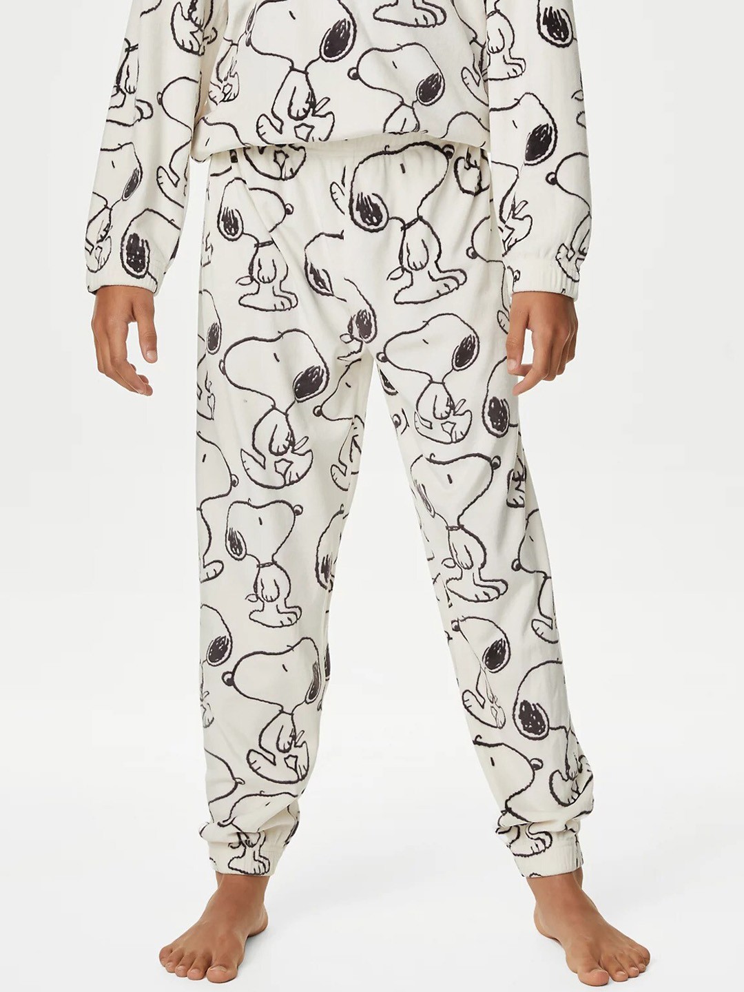 

Marks & Spencer Girls Snoopy Printed T-Shirt & Lounge Pants, White