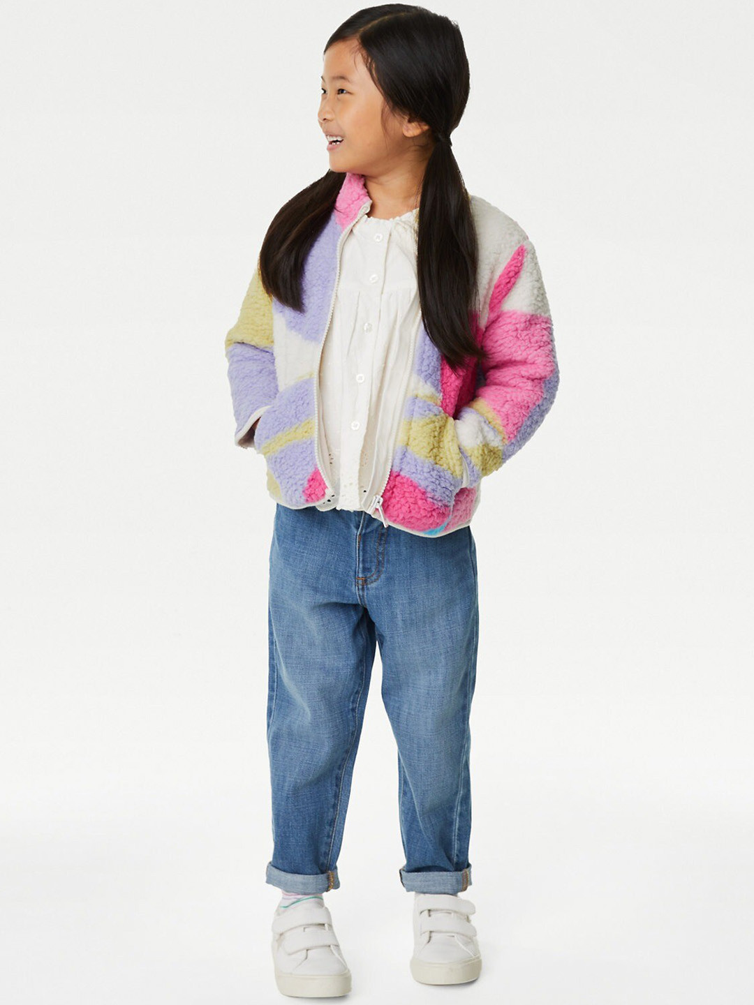 

Marks & Spencer Girls Abstract Bomber Jacket, White