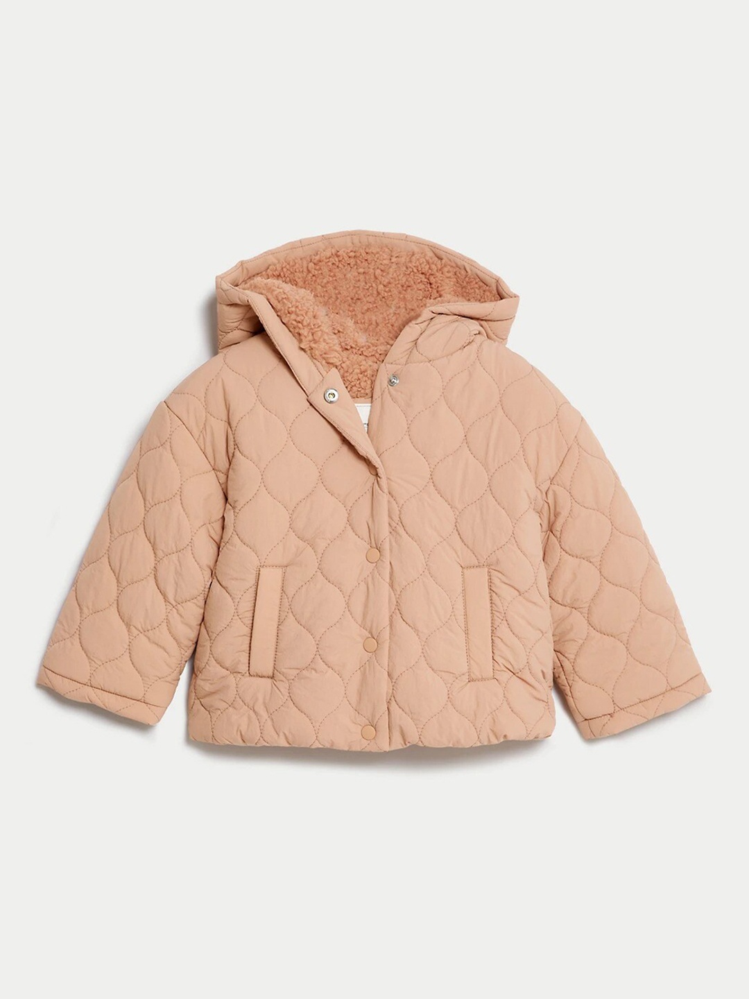 

Marks & Spencer Girls Hooded Quilted Jacket, Beige