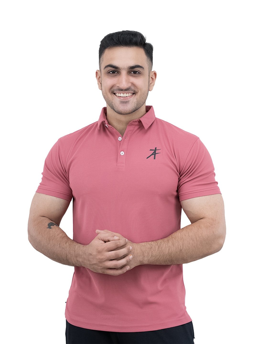 

Athflex Men Breathable Pique Polo Gym & Casual T-shirt, Pink