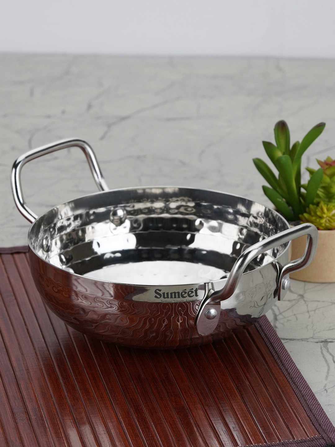 

Sumeet Dishwasher Safe Stainless Steel Kadhai Cookware 1.35 L, Silver