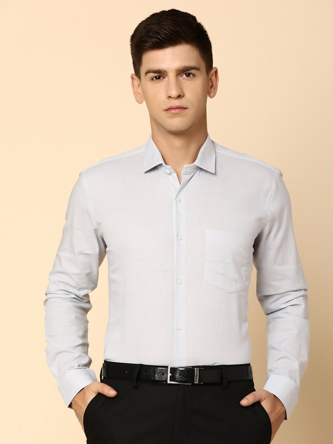 

J White by Vmart Opaque Cotton Formal Shirt, Grey