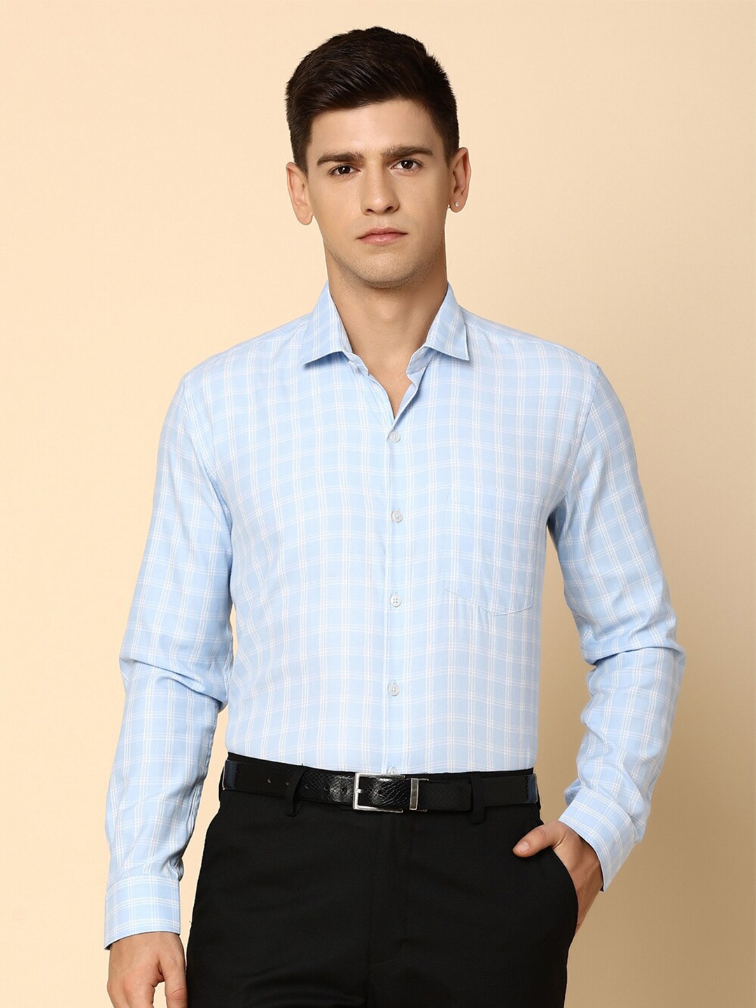 

J White by Vmart Gingham Checked Formal Shirt, Blue