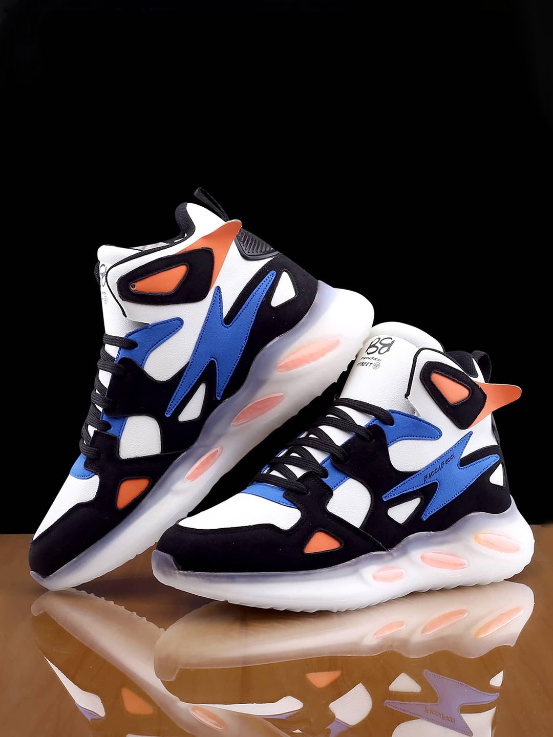 

bacca bucci Men ATTITUDE Colourblocked Mid-Top Sneakers, White