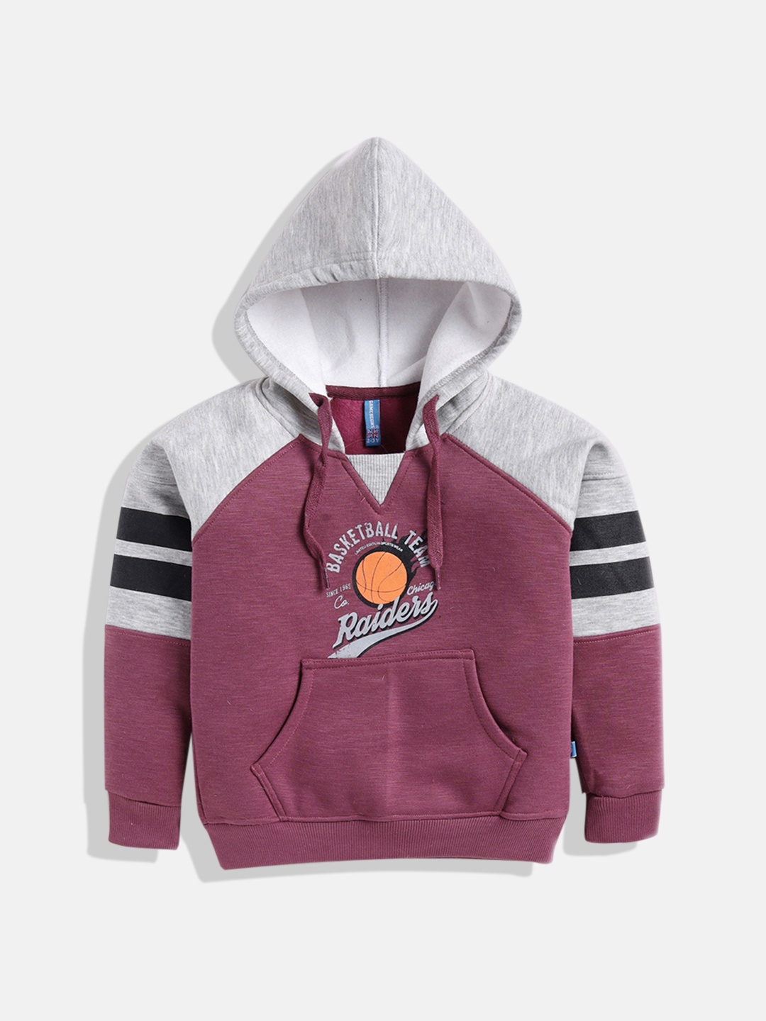 

GAME BEGINS Boys Colourblocked Hood Pullover, Pink