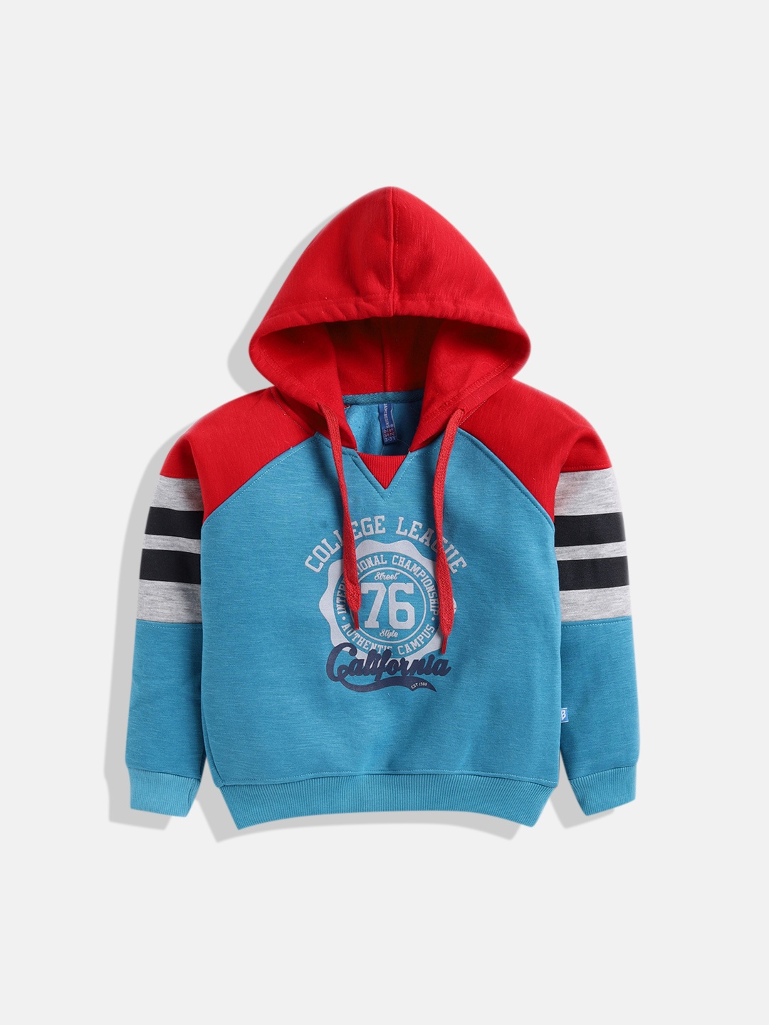 

GAME BEGINS Boys Typography Printed Hooded Pullover, Teal