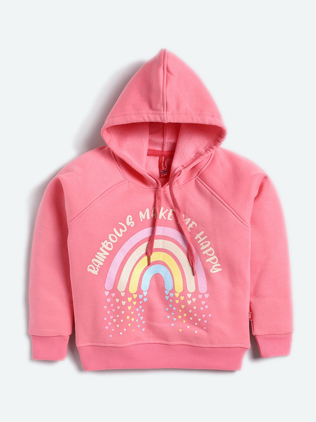 

GAME BEGINS Girls Printed Hooded Sweatshirt, Coral
