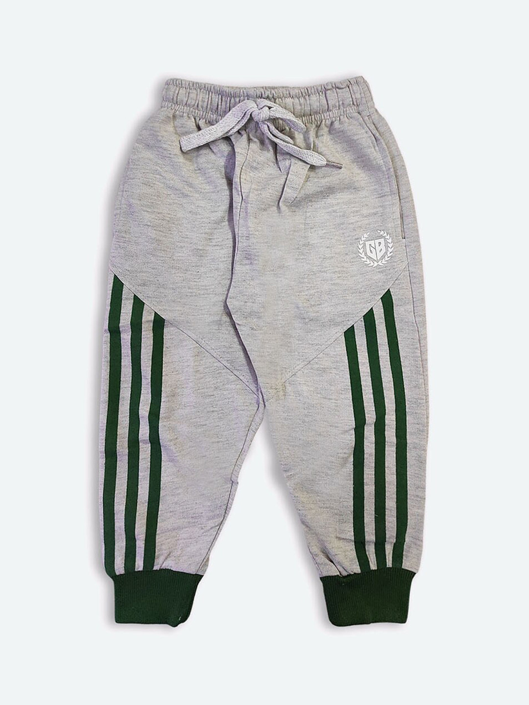 

GAME BEGINS Boys Striped Regular Fit Plain Cotton Joggers, Grey