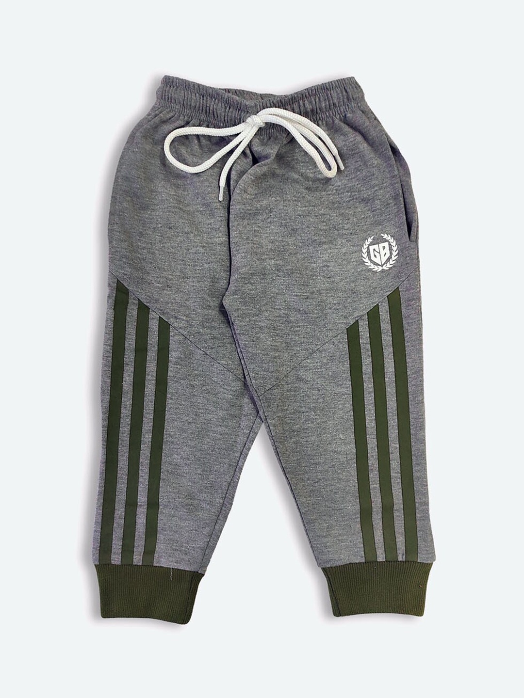 

GAME BEGINS Boys Striped Regular Fit Plain Cotton Joggers, Grey