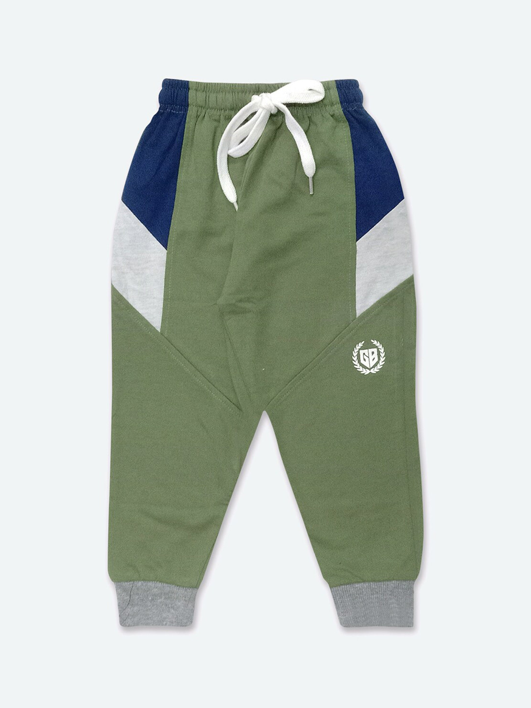

GAME BEGINS Boys Colourblocked Mid Rise Joggers, Olive