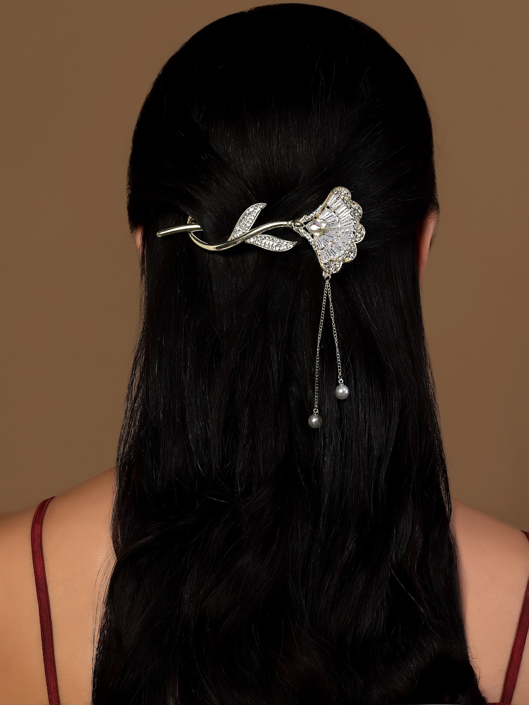 

VOGUE PANASH Gold Plated Embellished Claw Clip