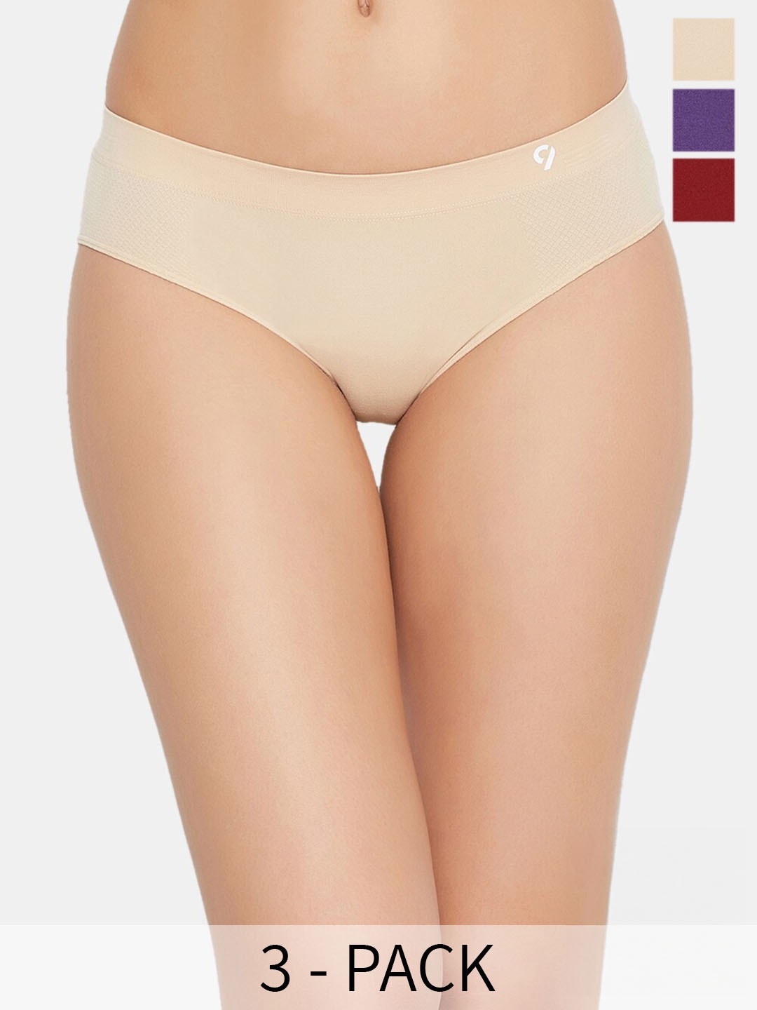 

C9 AIRWEAR Women Pack Of 3 Assorted Mid Rise Seamless Hipster Briefs